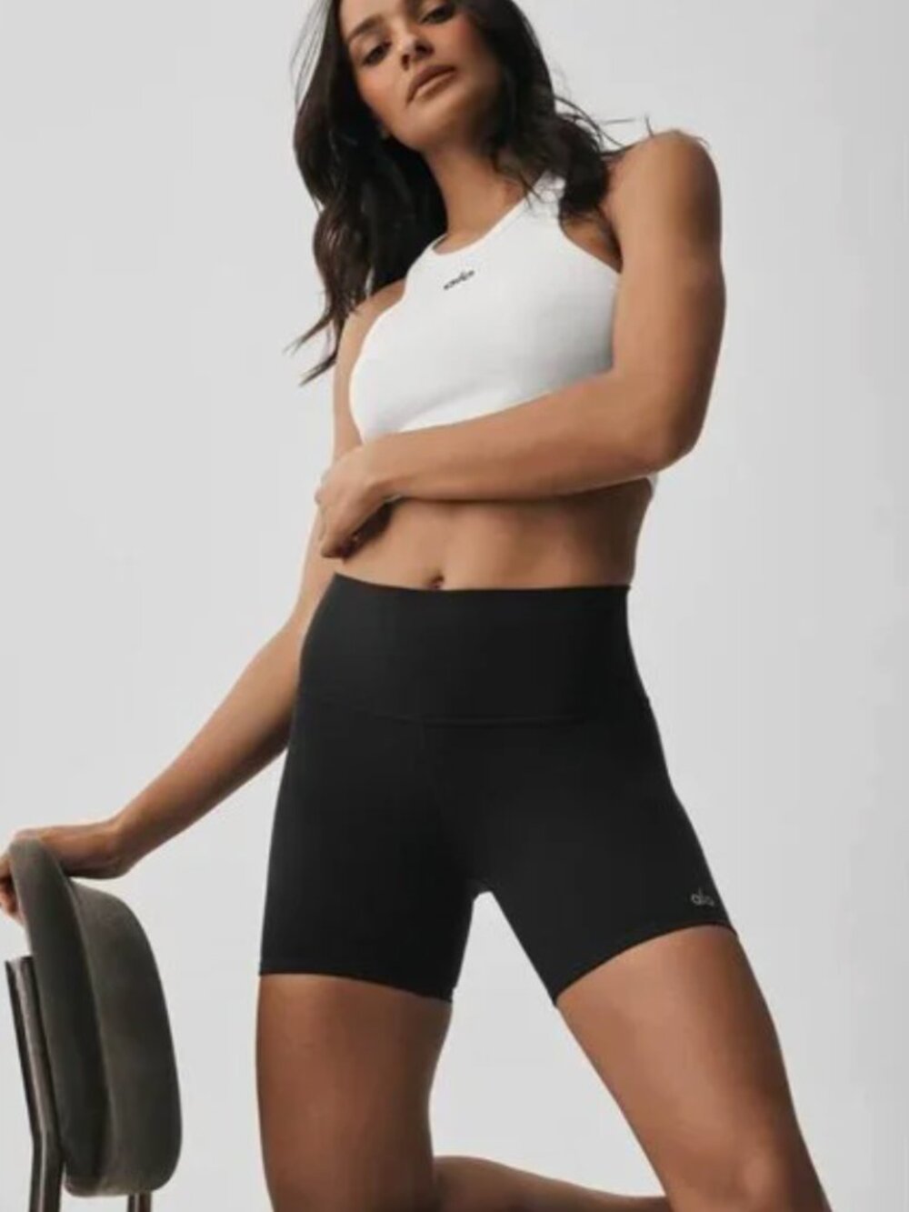 NWT - ALO Yoga - 5" Airbrush High-Waist Biker Short - Black - Size Small